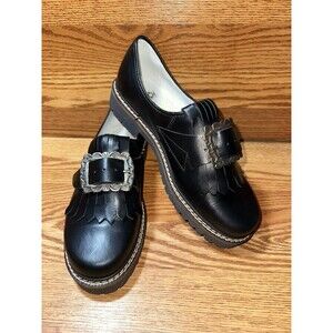 Der Schuhtrachtler Leather Slip On Goth Shoes Wednesday Adam Black Sz 41 EU NEW